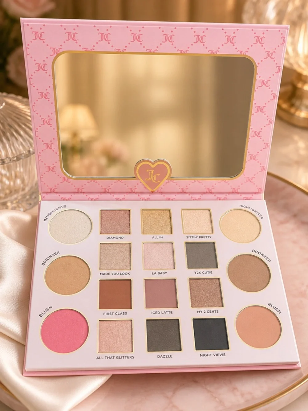 Juicy Couture Medium Makeup Palette Eyeshadow Blush Bronzer Mirror NWT